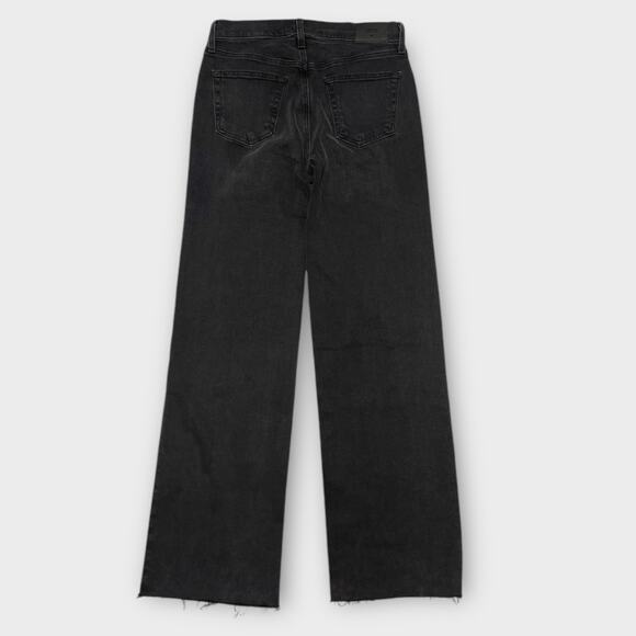 EDWIN Marli High-Rise Raw Hem Wide Leg Jeans in Fog Black Wash Size 26 - Picture 4 of 9